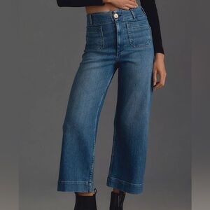 Anthropologie The Colette Cropped High-Rise Wide-Leg Jeans by Maeve (Pilcro)